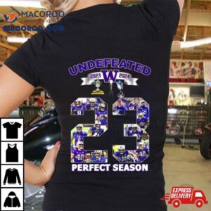 Washington Huskies Undefeated Perfect Season Signatures Tshirt