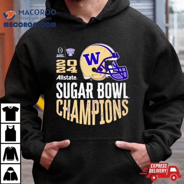 Washington Huskies 2024 Sugar Bowl Champions Purple Helmet T Shirt