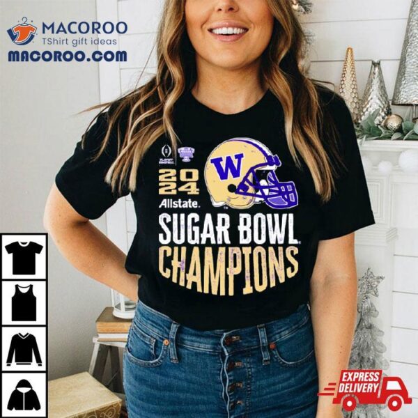 Washington Huskies 2024 Sugar Bowl Champions Purple Helmet T Shirt