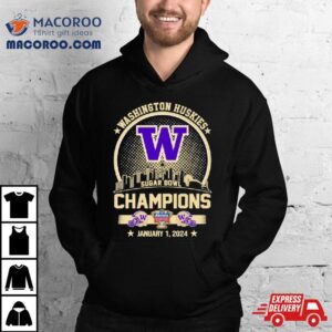 Washington Huskies Champions Sugar Bowl City Skyline Tshirt