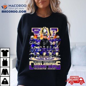 Washington Huskies College Football National Championships Champions Signatures Tshirt