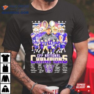 Washington Huskies Football Cfp National Champions Signatures Tshirt