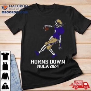 Washington Huskies Horns Down Nola 2024 Skeleton T Shirt