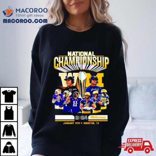 Washington Huskies Vs Michigan Football 2024 National Championship Houston, Tx Signatures Shirt