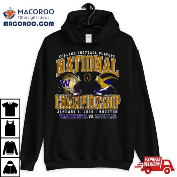 Washington Huskies Vs Michigan Wolverines Cfp 2024 National Championship Game Head To Head Stadium T Shirt