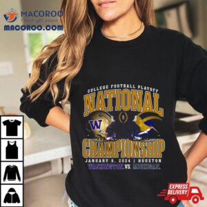 Washington Huskies Vs Michigan Wolverines Cfp National Championship Game Head To Head Stadium Tshirt