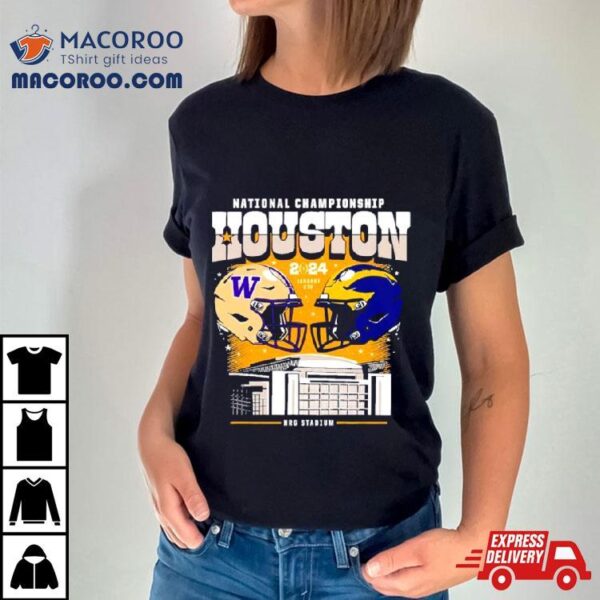 Washington Huskies Vs Michigan Wolverines National Championship Houston 2024 Skyline Shirt