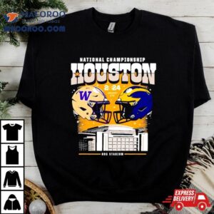 Washington Huskies Vs Michigan Wolverines National Championship Houston Skyline Tshirt