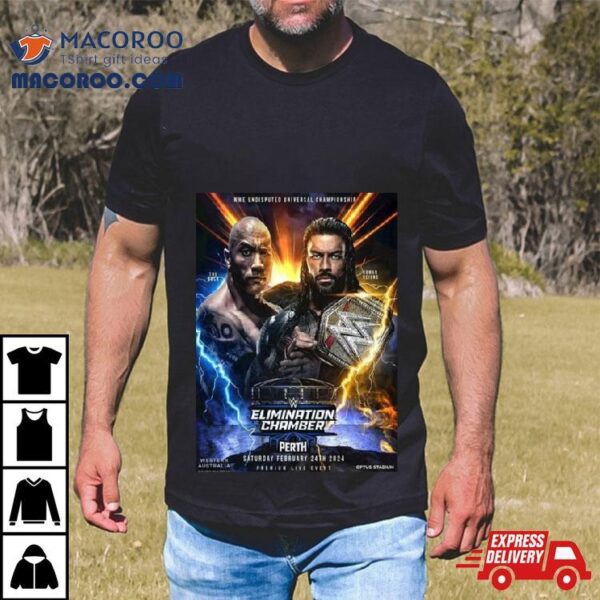 Wwe Undisputed Universal Championship Roman Reigns Vs The Rock At Elimination Chamber T Shirt