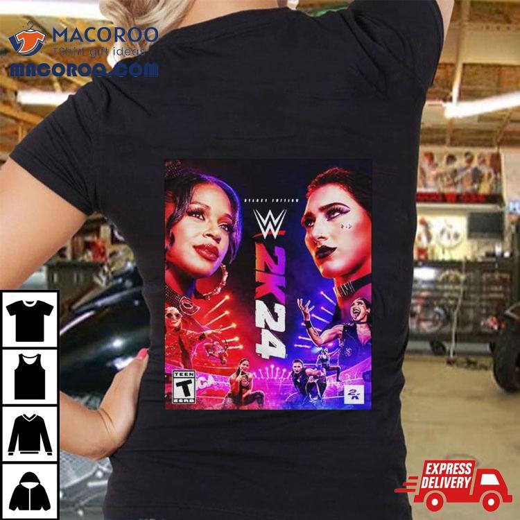 Wwe2k24 Deluxe Edition Two Groundbreaking Superstars One Historic Cover Rhea Ripley And Bianca Belair T Shirt Wwe2k24 Deluxe Edition Two Groundbreaking Superstars One Historic Cover Rhea Ripley And Bianca Belair T Shirt