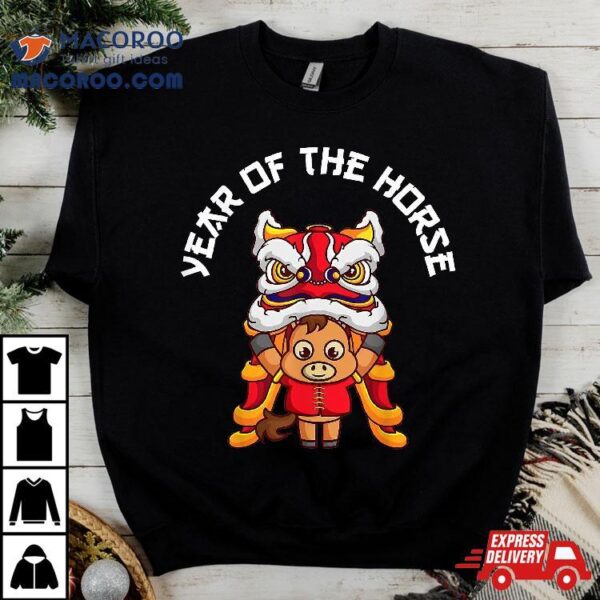 Year Of The Horse Chinese Zodiac Lunar New Lion Dance Shirt