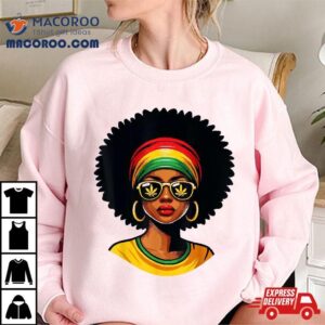 Africa Woman Headscarf Nubian Melanin Popping Black History Tshirt