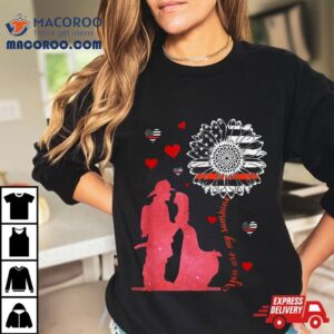 American Flag Heart Firefighter Love Valentines Day Gifts Shirt
