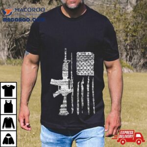 American Patriotic Usa Gun Flag Tshirt