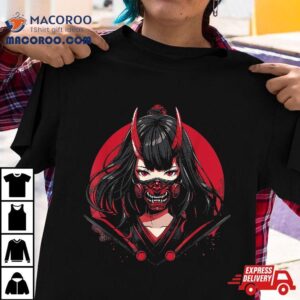 Anime Girl Gothic Waifu Japanese Kawaii Otaku Oni Mask Tshirt