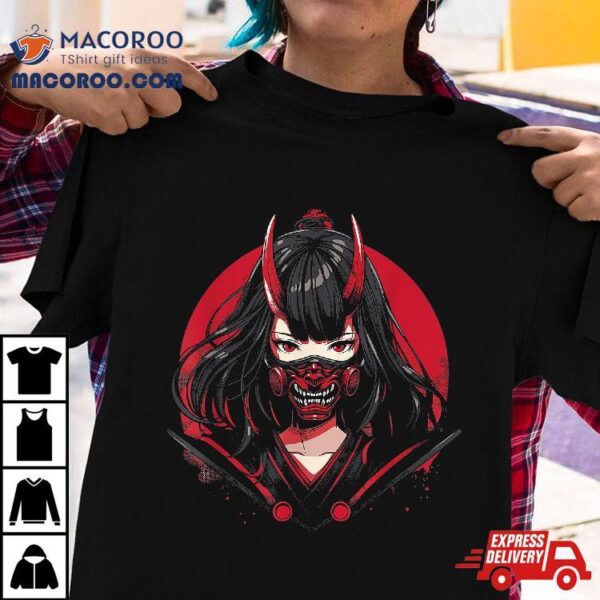 Anime Girl Gothic Waifu Japanese Kawaii Otaku Oni Mask Shirt