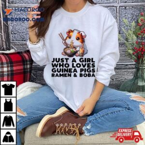 Anime Kawaii Guinea Pig Eating Ra Amp Drinking Boba Kids Tshirt