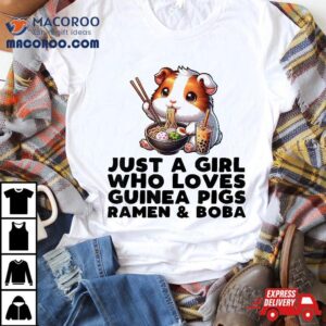 Anime Kawaii Guinea Pig Eating Ra Amp Drinking Boba Kids Tshirt