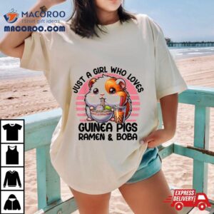 Anime Kawaii Guinea Pig Eating Ra Amp Drinking Boba Kids Tshirt