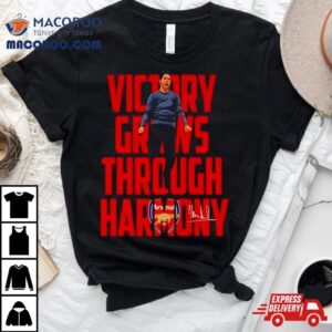 Arsenal Coach Mikel Arteta Victory Grows Through Harmony Signatures Shirt