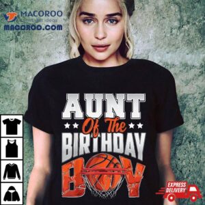 Aunt Basketball Birthday Boy Family Baller B Day Party Tshirt