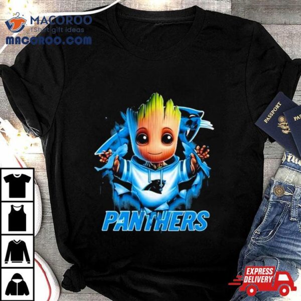 Baby Groot Blood Inside Me Carolina Panthers 2024 T Shirt