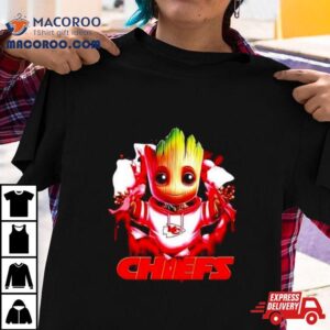 Baby Groot Blood Inside Me Kansas City Chiefs Tshirt