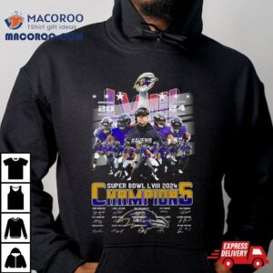 Baltimore Ravens Super Bowl Lviii Champions Signatures Tshirt