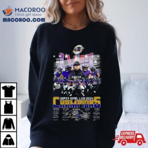 Baltimore Ravens Super Bowl Lviii Champions Signatures Tshirt