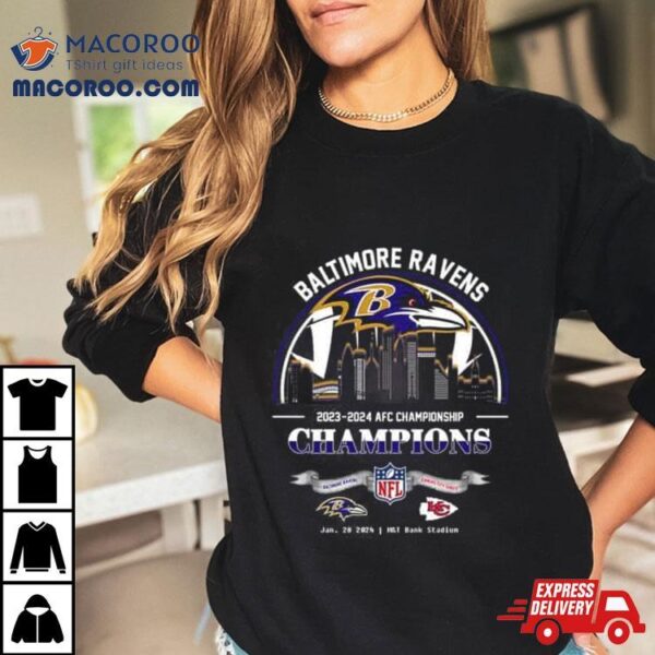 Baltimore Ravens Winners Season 2023 2024 Afc Championship Nfl Divisional Skyline T Shirt