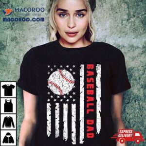 Baseball Dad Usa American Flag Patriotic Father’s Day Shirt