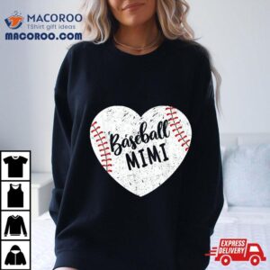 Baseball Mimi Retro Heart Grandma Mother’s Day Shirt