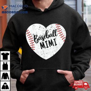 Baseball Mimi Retro Heart Grandma Mother S Day Tshirt