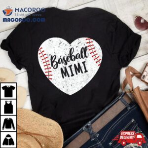 Baseball Mimi Retro Heart Grandma Mother S Day Tshirt