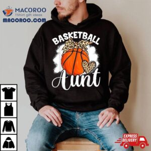 Basketball Aunt Leopard Heart Auntie Funny Mother S Day Tshirt