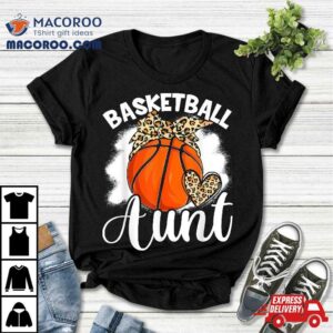 Basketball Aunt Leopard Heart Auntie Funny Mother S Day Tshirt