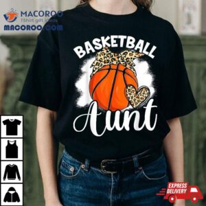 Basketball Aunt Leopard Heart Auntie Funny Mother S Day Tshirt