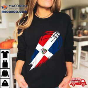 Basketball With Flag Of Patriotic Dominican Republic Shirt