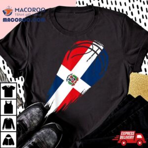 Basketball With Flag Of Patriotic Dominican Republic Shirt