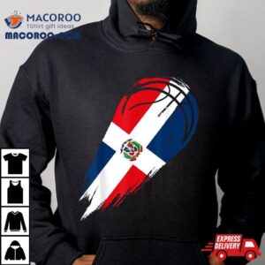 Basketball With Flag Of Patriotic Dominican Republic Tshirt