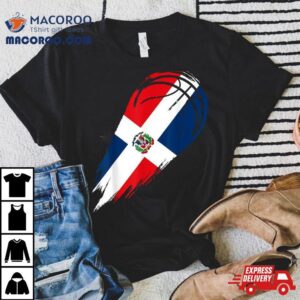 Basketball With Flag Of Patriotic Dominican Republic Tshirt