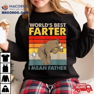 Bear World Best Farter I Mean Father Drinking Beer Tshirt