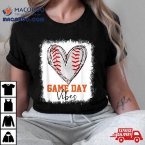 Bleached Baseball Game Day Vibes Mom Tshirt