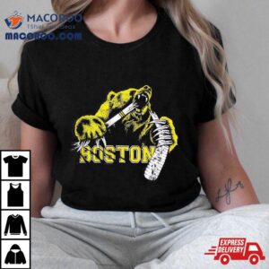 Boston Ice Hockey Bear Breaking Stick Logo Shirt