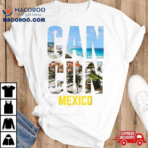 Cancun Mexico Souvenir 2023 Sunset Summer Vacation Beach Shirt