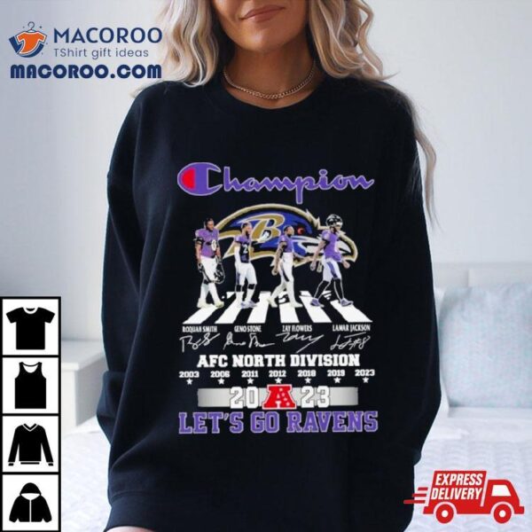 Champion 2023 Afc North Division Baltimore Ravens Let’s Go Lions Super Bowl Shirt