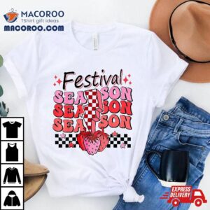 Checkered Lightning Festival Season Strawberry Fruit Lover Tshirt