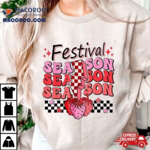 Checkered Lightning Festival Season Strawberry Fruit Lover Tshirt