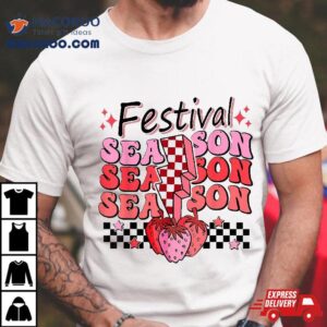 Checkered Lightning Festival Season Strawberry Fruit Lover Tshirt