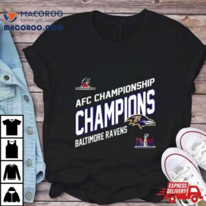 Congratulations Baltimore Ravens Afc Championship Winners Merchandise Champions Logo Super Bowl Lviii 2024 Fan Gifts Merchandise T Shirt